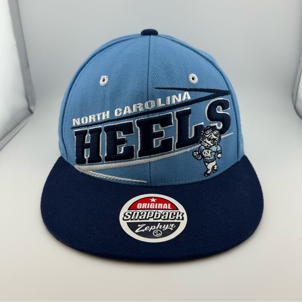 North Carolina Tar Heels Hat Snapback Zephyr Embroidered Ramses Carolina Blue